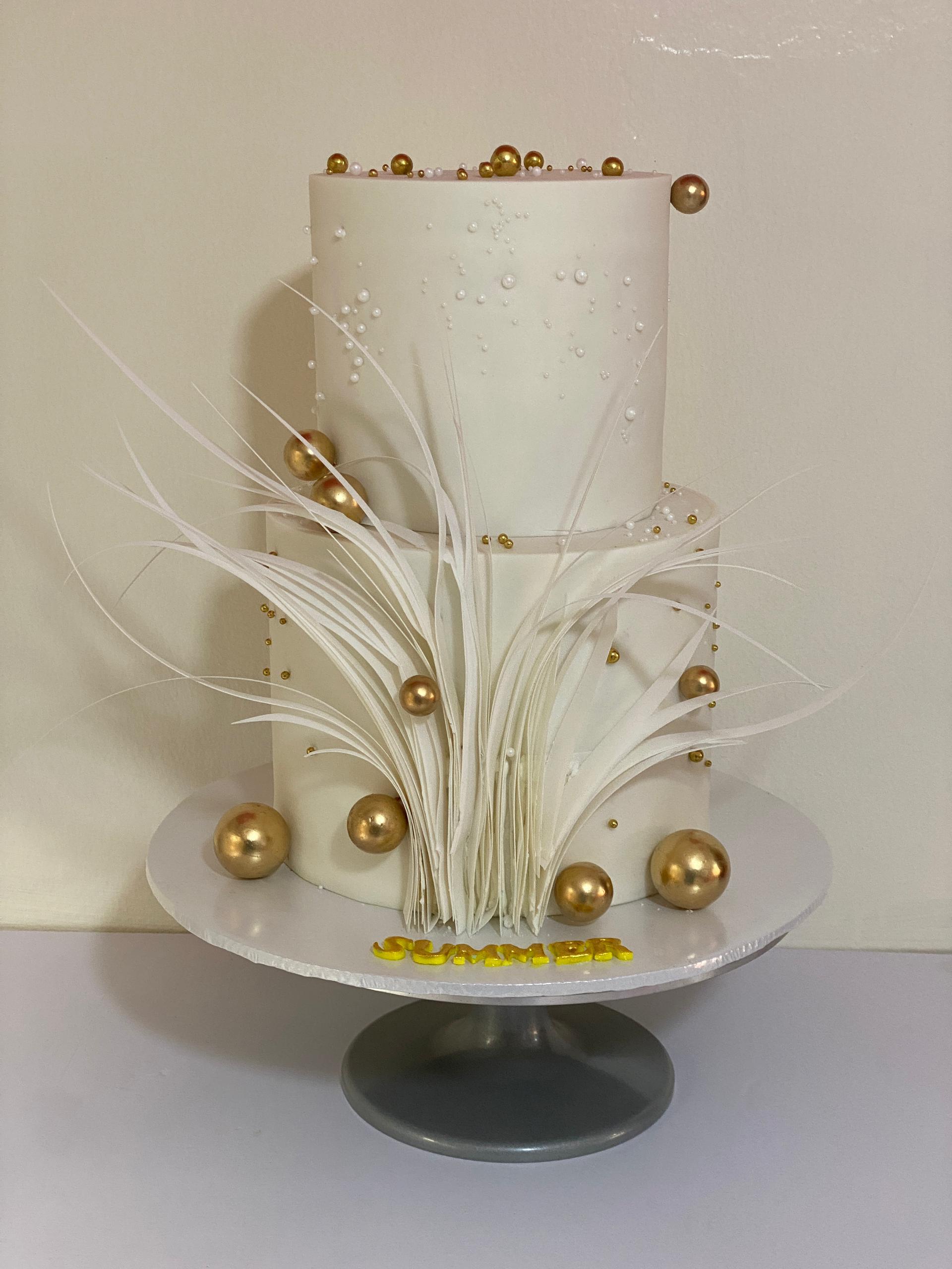 Two-Tier Wafer Paper Cake